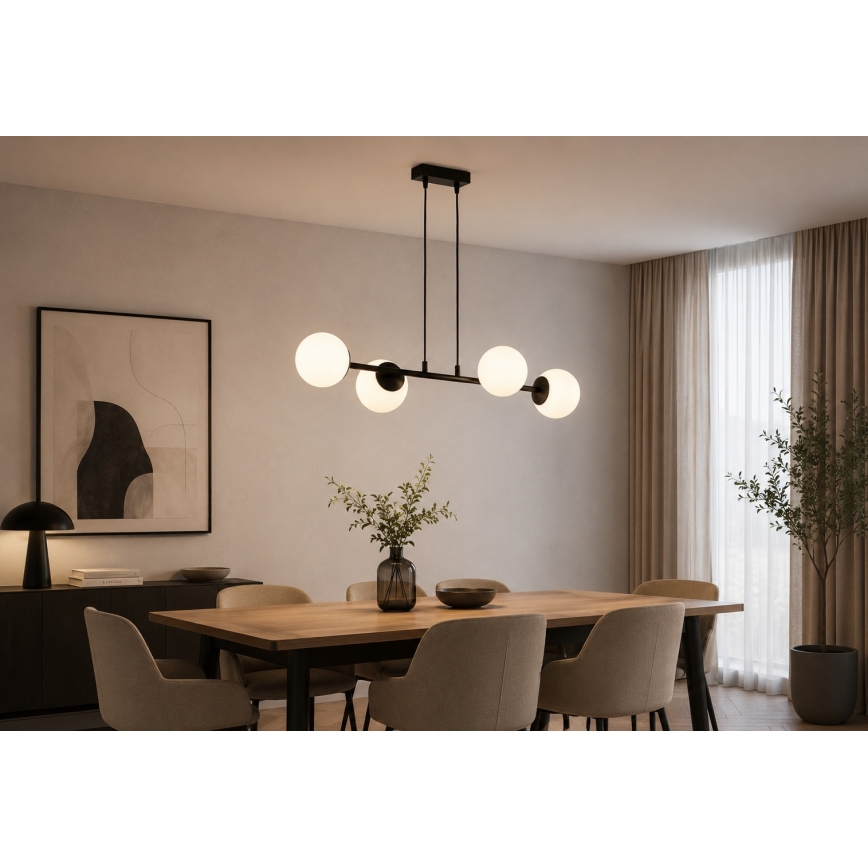 Brilagi - Κρεμαστό φωτιστικό με καλώδιο MILO 4xE27/60W/230V μαύρο