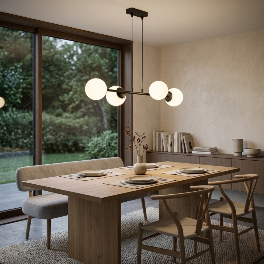 Brilagi - Κρεμαστό φωτιστικό με καλώδιο MILO 4xE27/60W/230V μαύρο