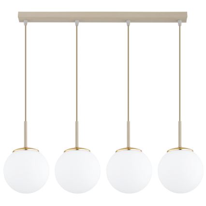 Brilagi - Κρεμαστό φωτιστικό με καλώδιο MILO 4xE27/60W/230V μπεζ/χρυσό