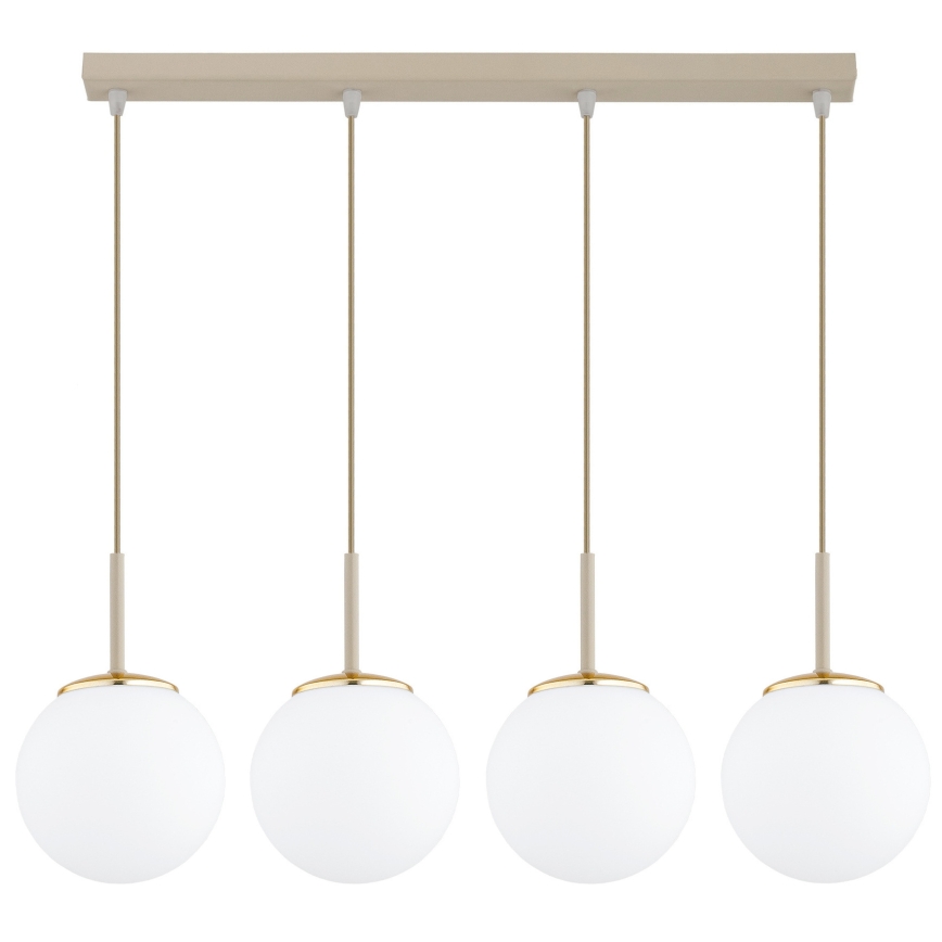 Brilagi - Κρεμαστό φωτιστικό με καλώδιο MILO 4xE27/60W/230V μπεζ/χρυσό