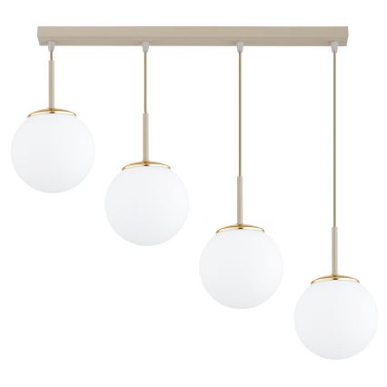 Brilagi - Κρεμαστό φωτιστικό με καλώδιο MILO 4xE27/60W/230V μπεζ/χρυσό