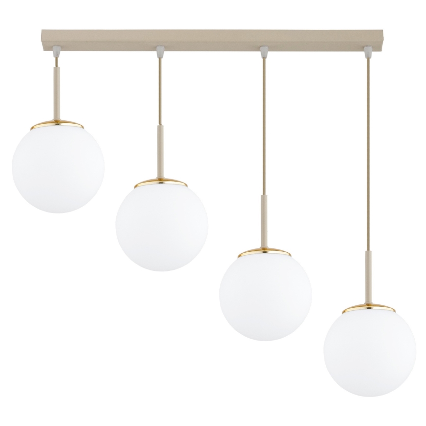Brilagi - Κρεμαστό φωτιστικό με καλώδιο MILO 4xE27/60W/230V μπεζ/χρυσό