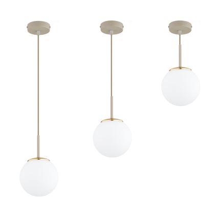 Brilagi - Κρεμαστό φωτιστικό με καλώδιο MILO ECRU 1xE27/60W/230V μπεζ/χρυσό