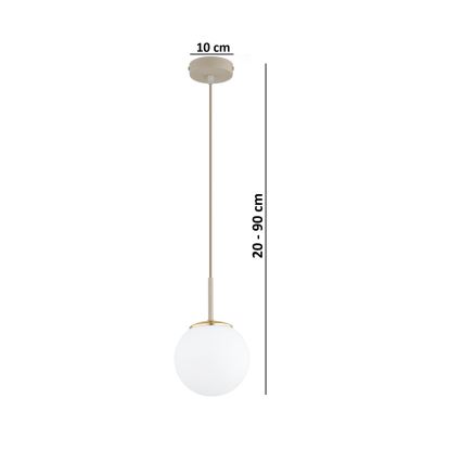 Brilagi - Κρεμαστό φωτιστικό με καλώδιο MILO ECRU 1xE27/60W/230V μπεζ/χρυσό