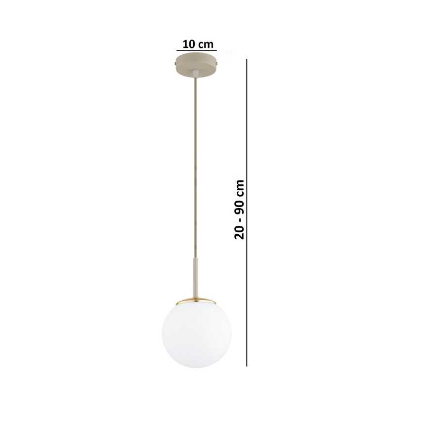 Brilagi - Κρεμαστό φωτιστικό με καλώδιο MILO ECRU 1xE27/60W/230V μπεζ/χρυσό