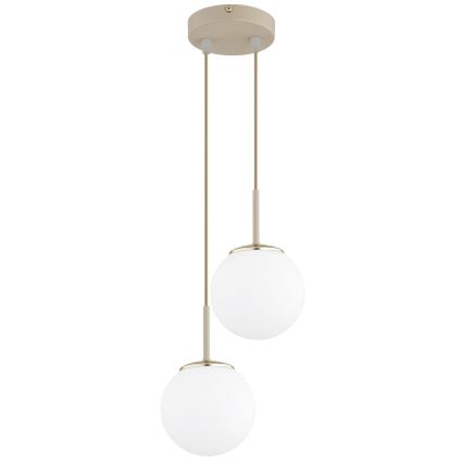 Brilagi - Κρεμαστό φωτιστικό με καλώδιο MILO ECRU 2xE27/60W/230V μπεζ/χρυσό