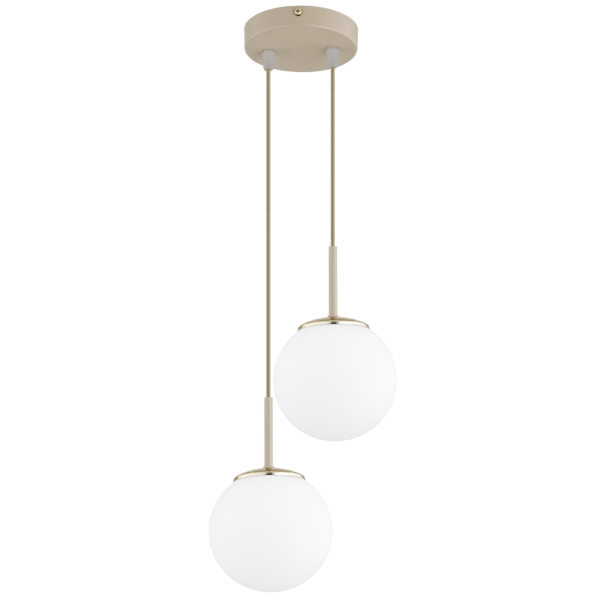 Brilagi - Κρεμαστό φωτιστικό με καλώδιο MILO ECRU 2xE27/60W/230V μπεζ/χρυσό