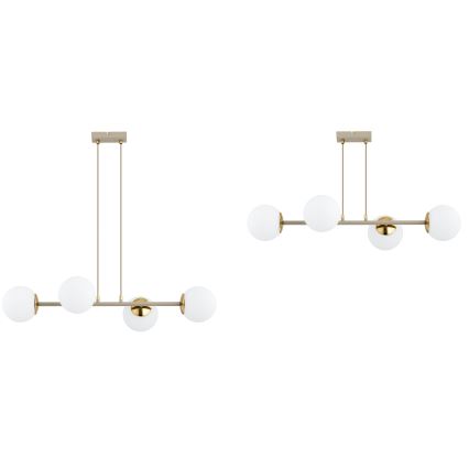 Brilagi - Κρεμαστό φωτιστικό με καλώδιο MILO ECRU 4xE27/60W/230V μπεζ/χρυσό