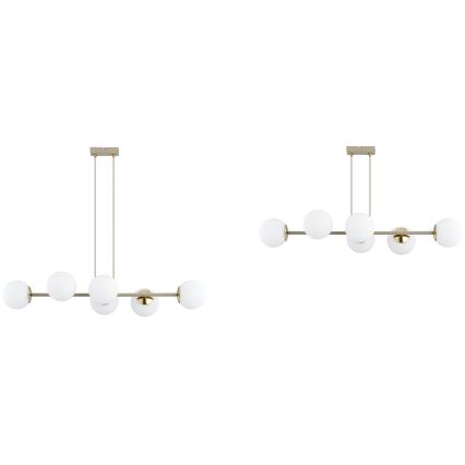 Brilagi - Κρεμαστό φωτιστικό με καλώδιο MILO ECRU 6xE27/60W/230V μπεζ/χρυσό