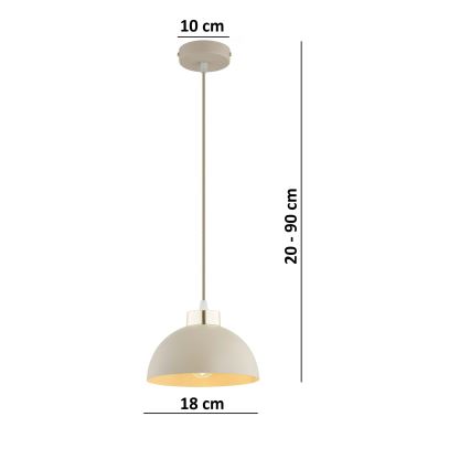 Brilagi - Κρεμαστό φωτιστικό με καλώδιο MOON 1xE27/60W/230V Ø 18 εκ. μπεζ/χρυσό
