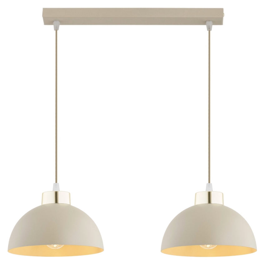 Brilagi - Κρεμαστό φωτιστικό με καλώδιο MOON 2xE27/60W/230V μπεζ/χρυσό