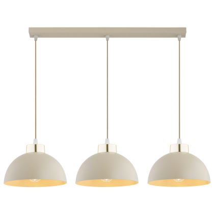 Brilagi - Κρεμαστό φωτιστικό με καλώδιο MOON 3xE27/60W/230V μπεζ/χρυσό