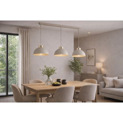 Brilagi - Κρεμαστό φωτιστικό με καλώδιο MOON 3xE27/60W/230V μπεζ/χρυσό