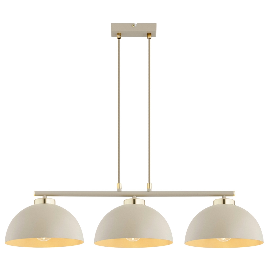Brilagi - Κρεμαστό φωτιστικό με καλώδιο MOON 3xE27/60W/230V μπεζ/χρυσό