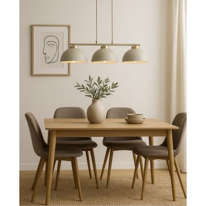 Brilagi - Κρεμαστό φωτιστικό με καλώδιο MOON 3xE27/60W/230V μπεζ/χρυσό