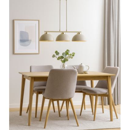 Brilagi - Κρεμαστό φωτιστικό με καλώδιο MOON 3xE27/60W/230V μπεζ/χρυσό