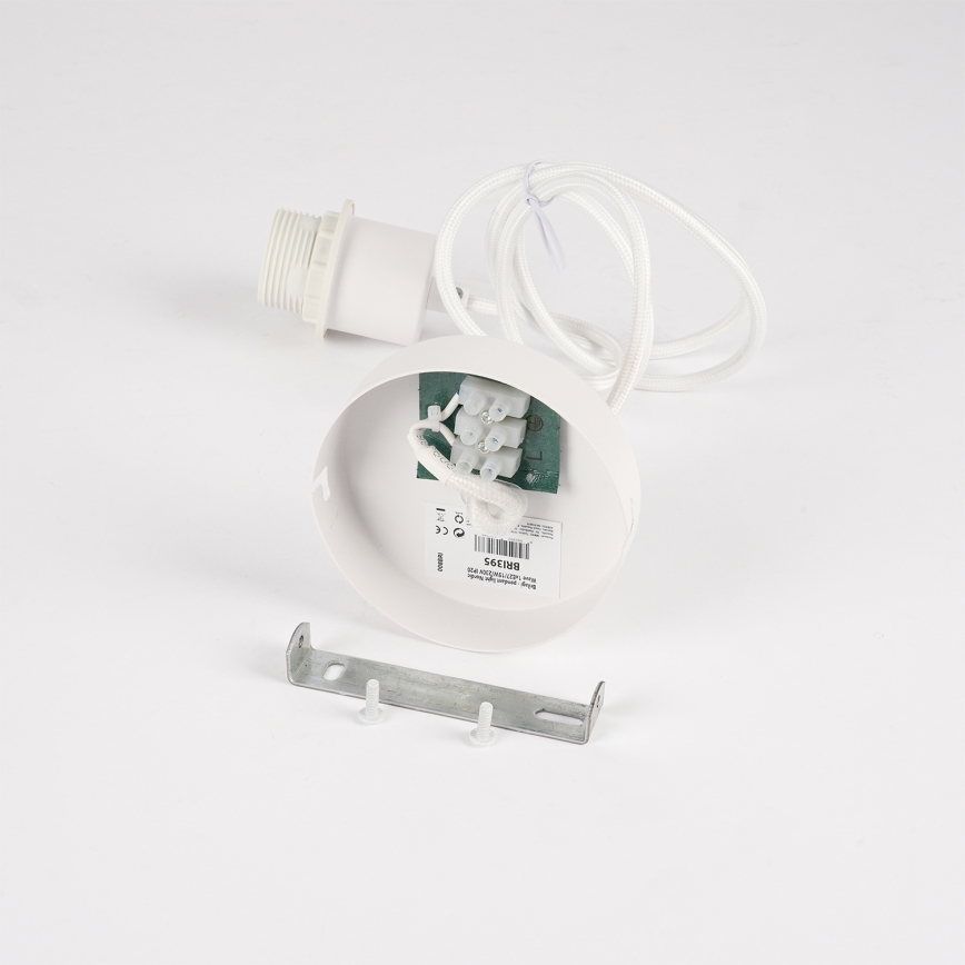 Brilagi - Κρεμαστό φωτιστικό με καλώδιο NORDIC WAVE 1xE27/15W/230V Ø 32 εκ. λινό/λευκό