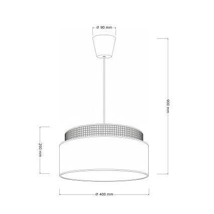 Brilagi - Κρεμαστό φωτιστικό με καλώδιο PADOVA, 1xE27/60W/230V, Ø 40 cm, εκρού