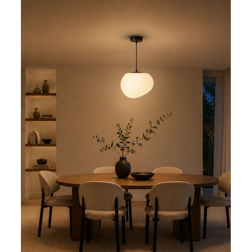 BRILAGI - Κρεμαστό φωτιστικό με καλώδιο PEBBLES 1xE27/40W/230V Ø 25 cm μαύρο