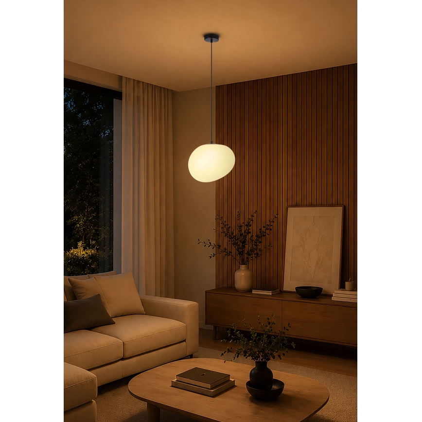 BRILAGI - Κρεμαστό φωτιστικό με καλώδιο PEBBLES 1xE27/40W/230V Ø 30 cm μαύρο