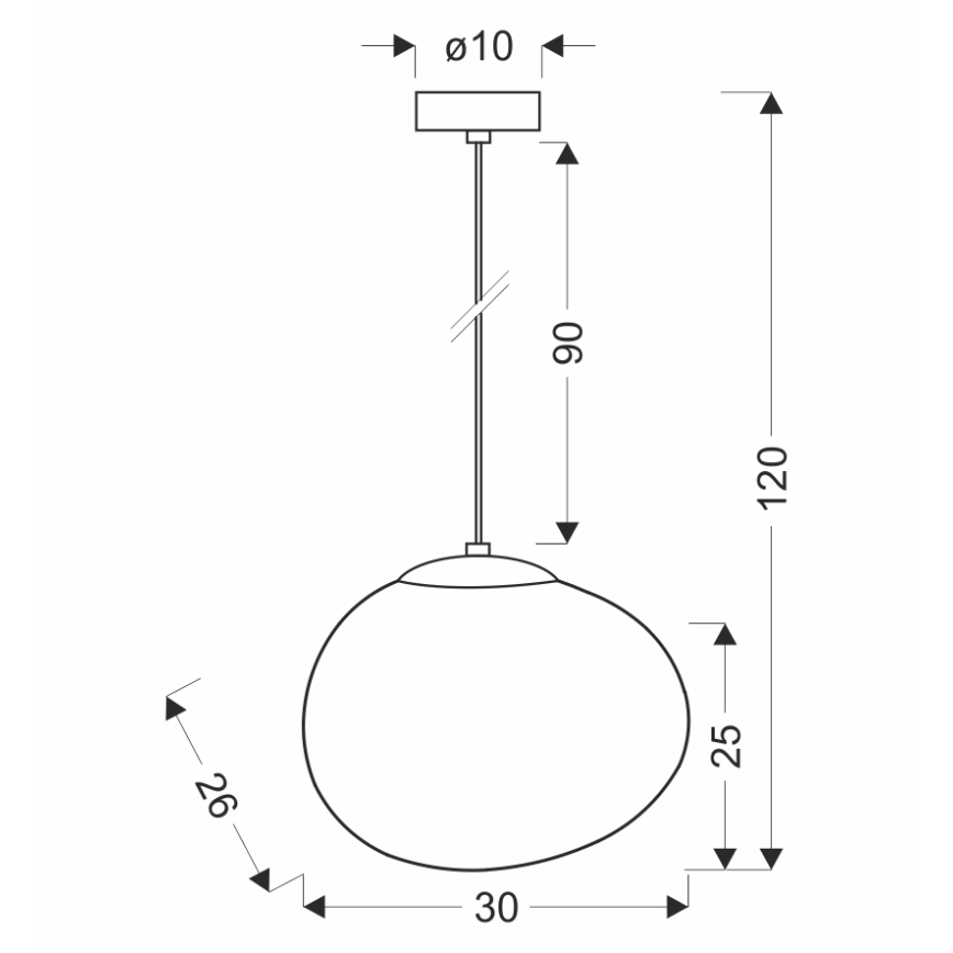 BRILAGI - Κρεμαστό φωτιστικό με καλώδιο PEBBLES 1xE27/40W/230V Ø 30 cm μαύρο