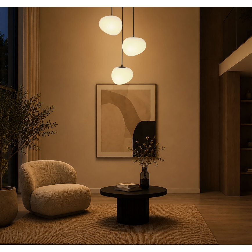 BRILAGI - Κρεμαστό φωτιστικό με καλώδιο PEBBLES 3xE27/40W/230V Ø 42 cm μαύρο