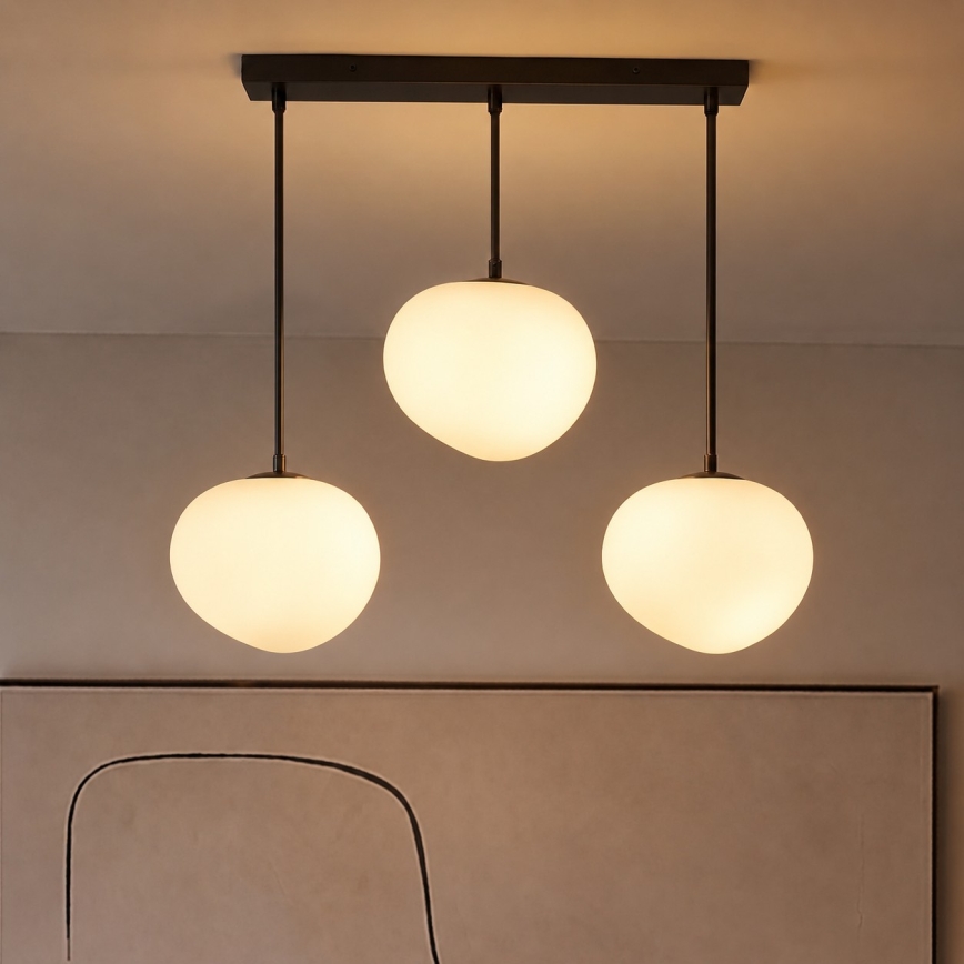 BRILAGI - Κρεμαστό φωτιστικό με καλώδιο PEBBLES 3xE27/40W/230V μαύρο
