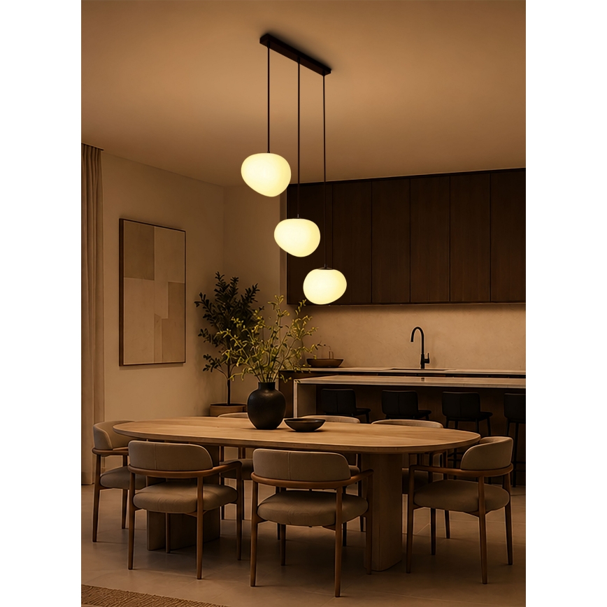 BRILAGI - Κρεμαστό φωτιστικό με καλώδιο PEBBLES 3xE27/40W/230V μαύρο