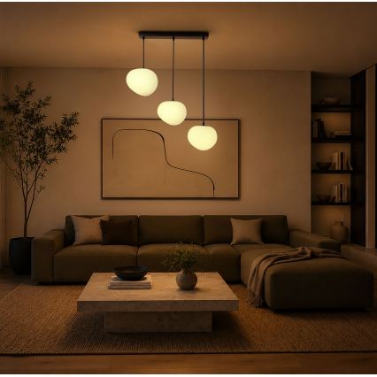BRILAGI - Κρεμαστό φωτιστικό με καλώδιο PEBBLES 3xE27/40W/230V μαύρο