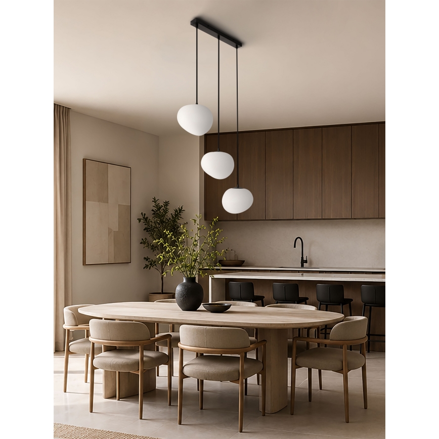 BRILAGI - Κρεμαστό φωτιστικό με καλώδιο PEBBLES 3xE27/40W/230V μαύρο