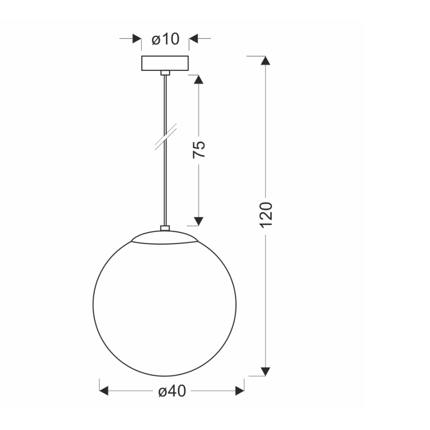 BRILAGI - Κρεμαστό φωτιστικό με καλώδιο POLOS 1xE27/40W/230V Ø 40 cm μαύρο