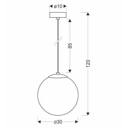 BRILAGI - Κρεμαστό φωτιστικό με καλώδιο POLOS 1xE27/40W/230V διάμ. 30 εκ. μαύρο