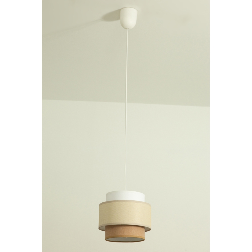 Brilagi - Κρεμαστό φωτιστικό με καλώδιο RESNA 1xE27/60W/230V Ø 20 cm κρεμ/μπεζ