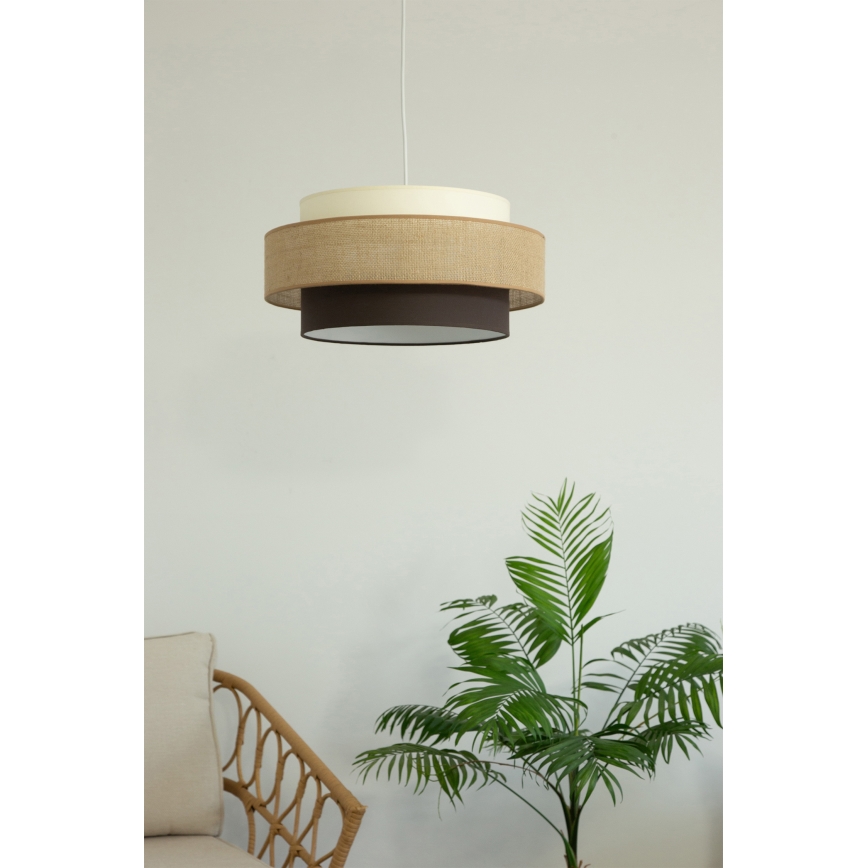 Brilagi - Κρεμαστό φωτιστικό με καλώδιο RESNA 1xE27/60W/230V διάμ. 40 cm μπεζ/μαύρο