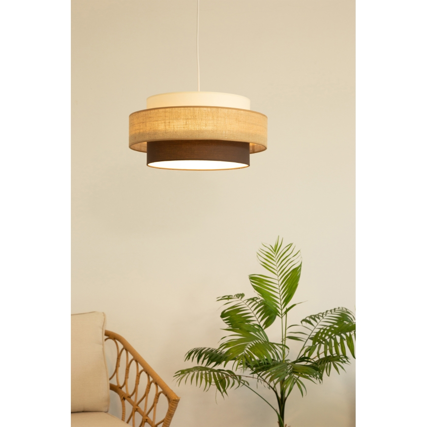 Brilagi - Κρεμαστό φωτιστικό με καλώδιο RESNA 1xE27/60W/230V διάμ. 40 cm μπεζ/μαύρο
