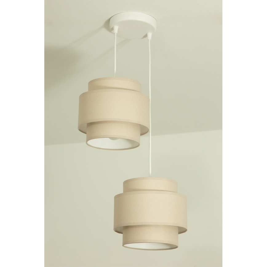 Brilagi - Κρεμαστό φωτιστικό με καλώδιο RESNA 2xE27/60W/230V Ø 30 cm μπεζ