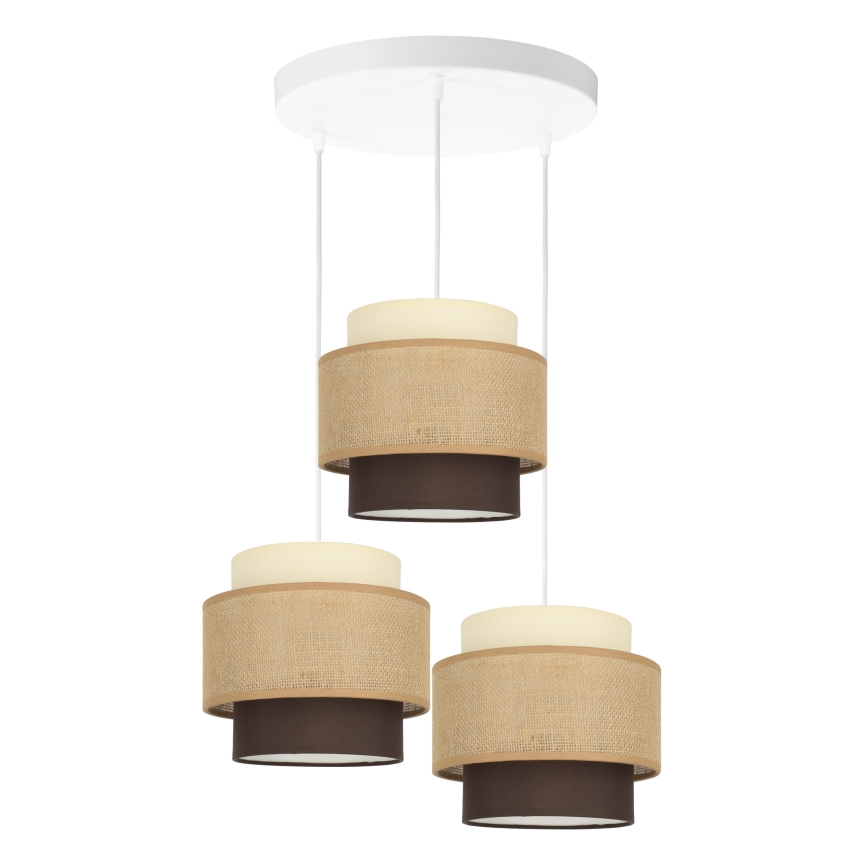 Brilagi - Κρεμαστό φωτιστικό με καλώδιο RESNA 3xE27/60W/230V Ø 45 εκ. μπεζ/μαύρο