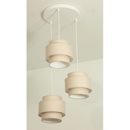 Brilagi - Κρεμαστό φωτιστικό με καλώδιο RESNA 3xE27/60W/230V, διάμ. 45 cm, μπεζ
