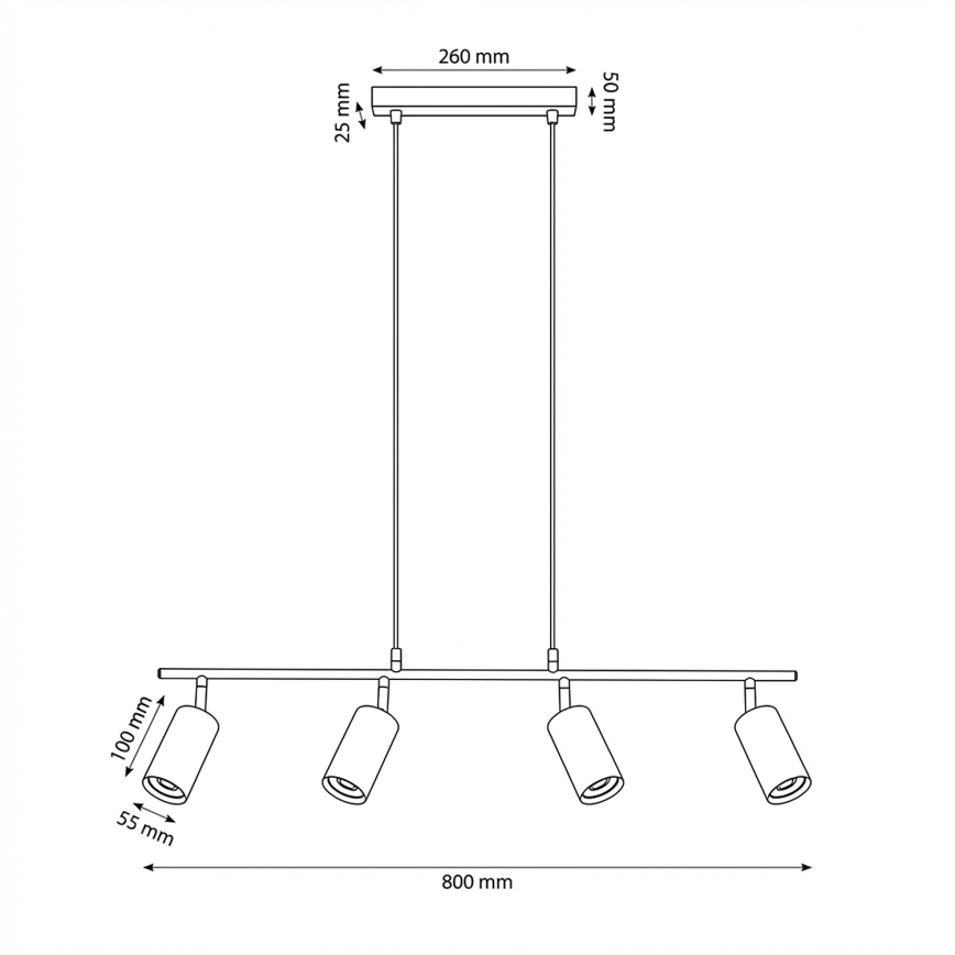 Brilagi - Κρεμαστό φωτιστικό με καλώδιο SELE 4xGU10/30W/230V μπεζ