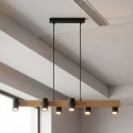 Brilagi - Κρεμαστό φωτιστικό με καλώδιο SELE 6xGU10/30W/230V μαύρο/φινίρισμα δρυός