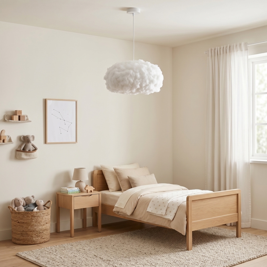 Brilagi - Κρεμαστό φωτιστικό με καλώδιο SOLEAIR 1xE27/60W/230V Ø 45 cm λευκό