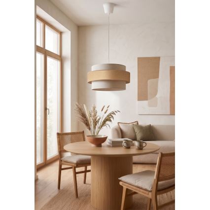 Brilagi - Κρεμαστό φωτιστικό με καλώδιο SPACE 1xE27/60W/230V Ø 40 εκ. μπεζ/κρεμ