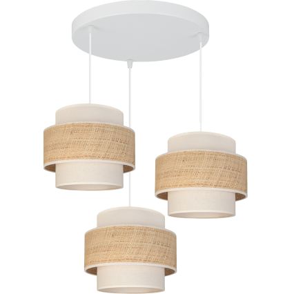 Brilagi - Κρεμαστό φωτιστικό με καλώδιο SPACE 3xE27/60W/230V διάμ. 40 εκ. μπεζ/κρεμ