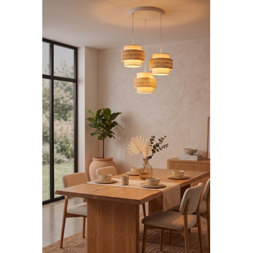 Brilagi - Κρεμαστό φωτιστικό με καλώδιο SPACE 3xE27/60W/230V διάμ. 40 εκ. μπεζ/κρεμ