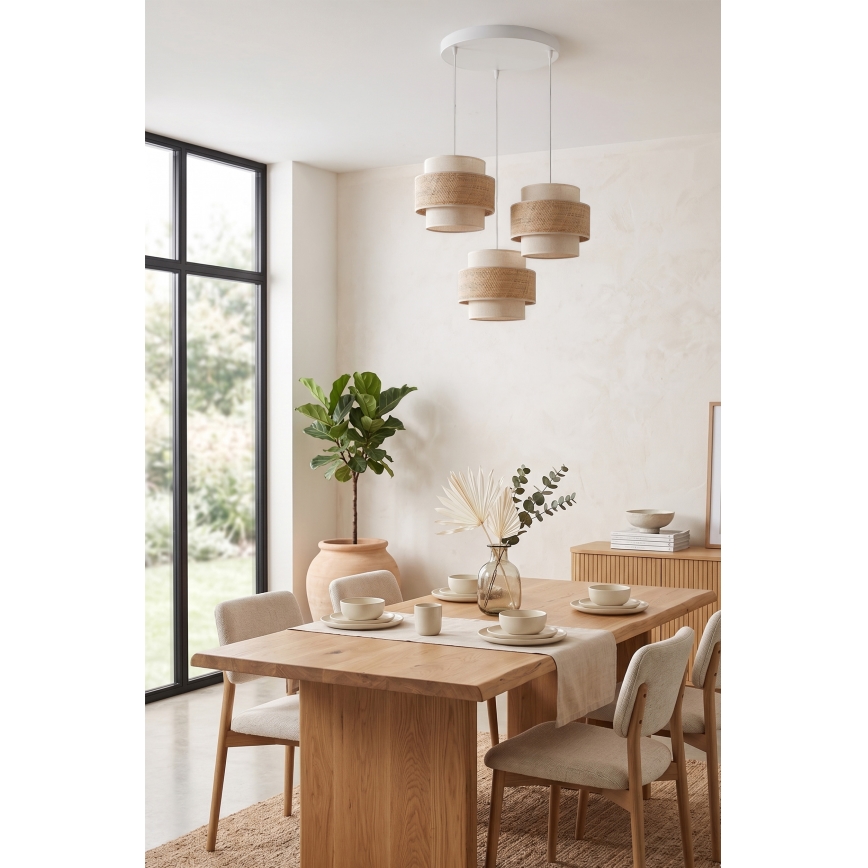Brilagi - Κρεμαστό φωτιστικό με καλώδιο SPACE 3xE27/60W/230V διάμ. 40 εκ. μπεζ/κρεμ