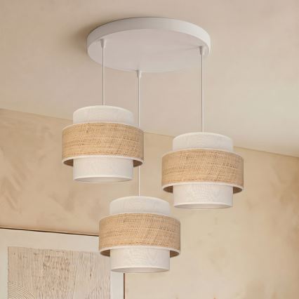 Brilagi - Κρεμαστό φωτιστικό με καλώδιο SPACE 3xE27/60W/230V διάμ. 40 εκ. μπεζ/κρεμ