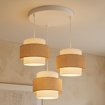 Brilagi - Κρεμαστό φωτιστικό με καλώδιο SPACE 3xE27/60W/230V διάμετρος 40 εκ. μπεζ/κρεμ