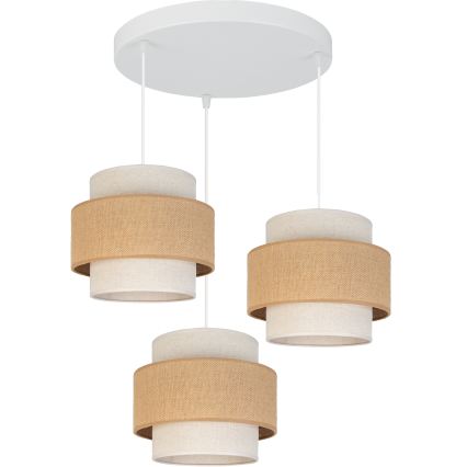 Brilagi - Κρεμαστό φωτιστικό με καλώδιο SPACE 3xE27/60W/230V διάμετρος 40 εκ. μπεζ/κρεμ