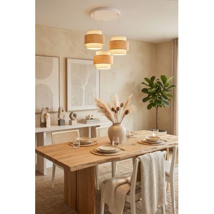 Brilagi - Κρεμαστό φωτιστικό με καλώδιο SPACE 3xE27/60W/230V διάμετρος 40 εκ. μπεζ/κρεμ