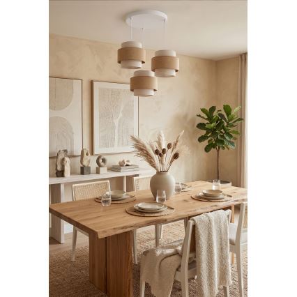 Brilagi - Κρεμαστό φωτιστικό με καλώδιο SPACE 3xE27/60W/230V διάμετρος 40 εκ. μπεζ/κρεμ